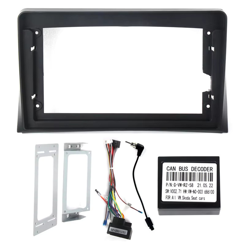 TomoStrong 9-Zoll Autoradio Blende Rahmen für Volkswagen Multivan T5 2003–2015 inklusive Canbus und Montagesatz in Schwarz - Bild 2