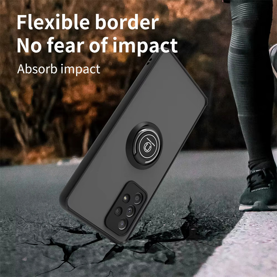 Luxus Stoßfeste Magnetische Matte Handyhülle mit Ringhalter für Samsung Galaxy A73 A72 A71 A52 A51 A42 A33 A32 A31 A03 A04 in Schwarz und Grün - Bild 4