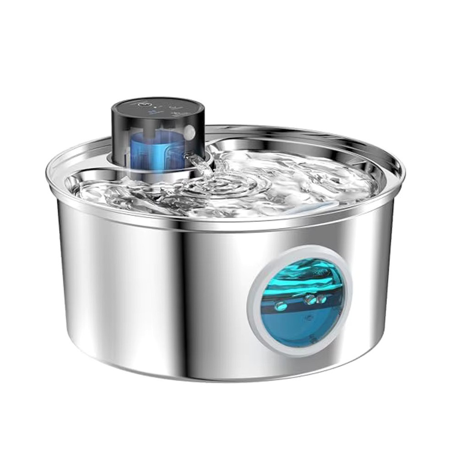 Automatischer Edelstahl Katzenbrunnen mit Sensor und USB-Aufladung, 3,2 l, Silber - Bild 3