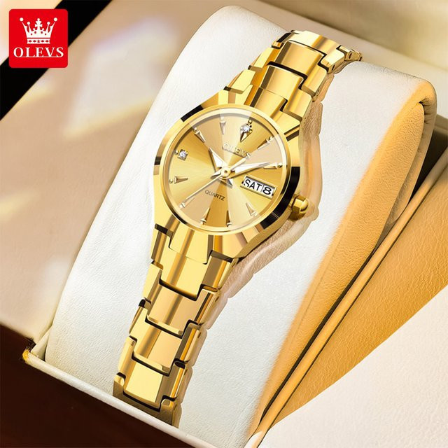 OLEVS Armbanduhr, Quarz, Edelstahl, Gold, Damen - Bild 1