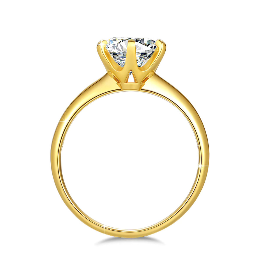 szjinao Ring, 750 Gold, Moissanit, Brillant, Damen - Bild 2