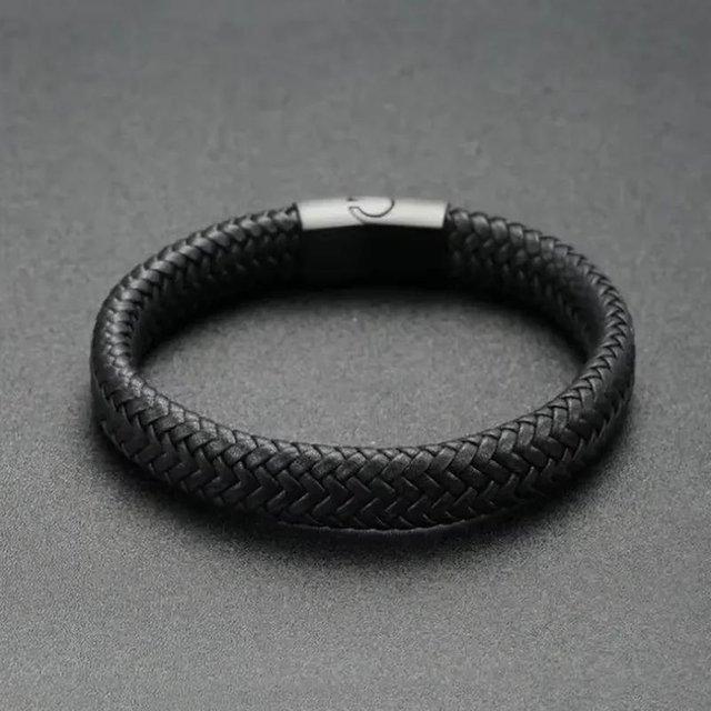 YULIN Armband, PU-Leder, Schwarz, Herren, 20 cm - Bild 1