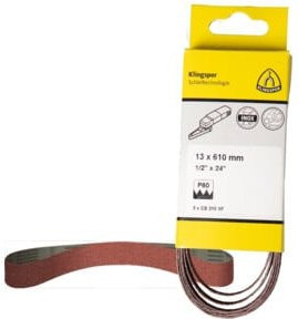 Klingspor Schleifband Korund CS310 K120 für Metall, Braun, B: 13 cm, L: 45,7 cm, 3 Stück - Bild 1