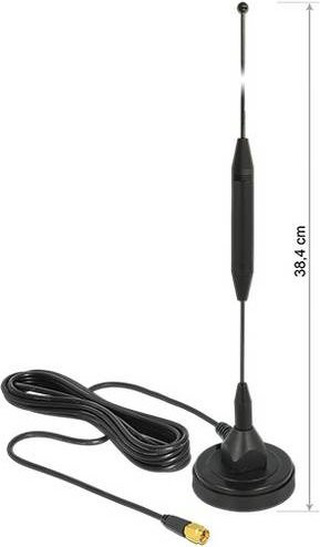 Delock GSM Antenne für Innen- und Außenbereich, Schwarz, 3,5 dBi, unterstützt GSM/UMTS/ZigBee/DECT/Z-Wave - Bild 1