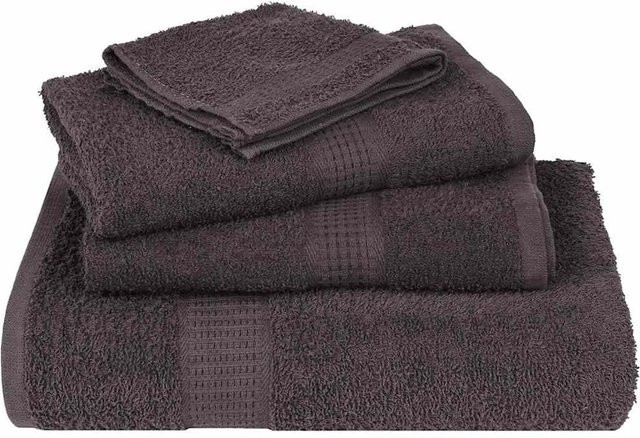 50er Set Handtücher von vidaXL in Anthrazit aus 100% Baumwolle, B/L: 50 x 100 cm, 360 g/m² - Bild 1