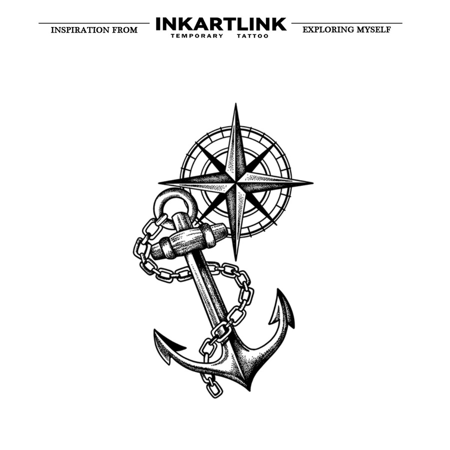 Anchor Temporärer Tattoo-Aufkleber, wasserfest, semi-permanent - Bild 3