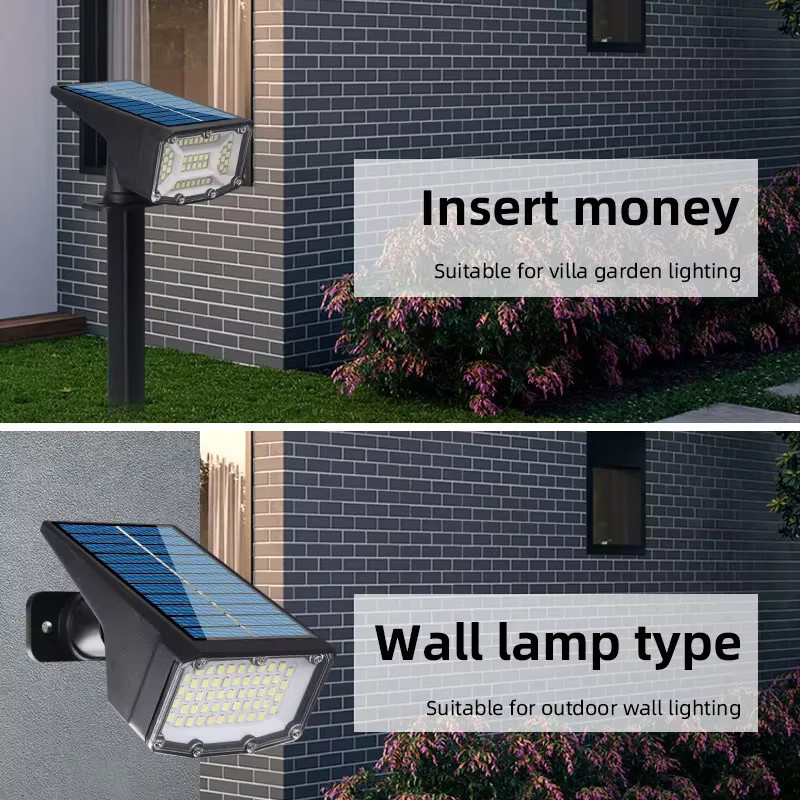 Super-Cheese Solar LED Flutlicht Set, 53 SMD LEDs, Wasserdichter Outdoor Scheinwerfer in Schwarz für Garten, Terrasse und Wege - Bild 4