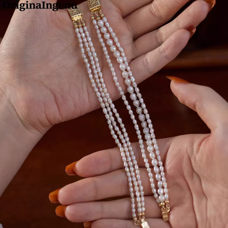 OriginaIngenu Armband, natürliche Perlen, 14 Karat Gold gefüllt, Damen - Bild 2