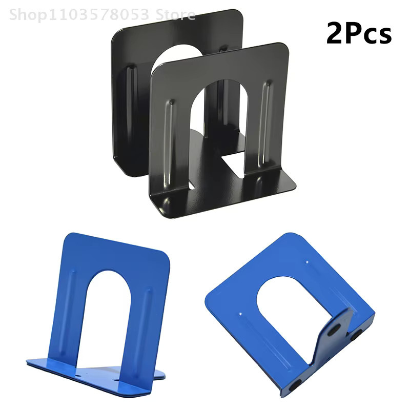 TPXCKz Metall Buchstützen Heavy Duty Set in Schwarz für Schreibtisch und Büro - Bild 2