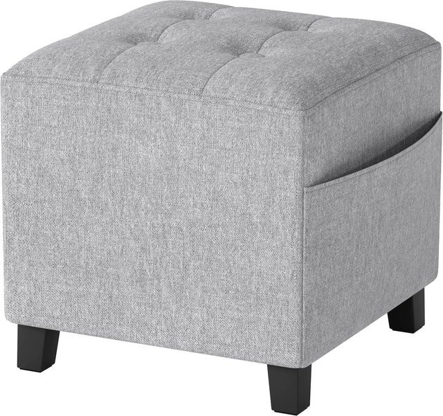 HOMCOM Fußhocker aus Polyester in Hellgrau, B/T/H: 35 x 35 x 35 cm - Bild 1