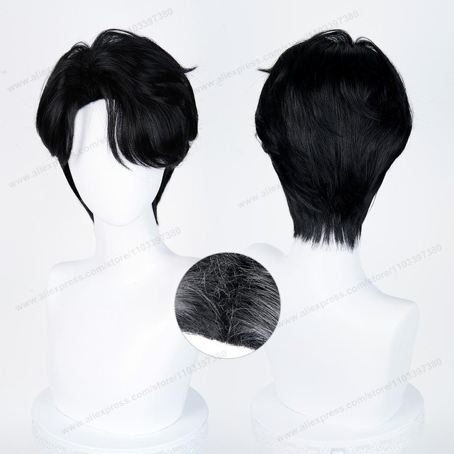 Saja Boys Jinu Cosplay Perücke, schwarz, 28 cm, Herren - Bild 1