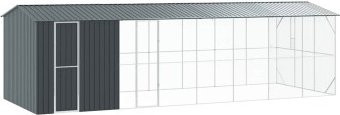 VidaXL Vogelkäfig für draußen aus verzinktem Metall in Anthrazit, B/T/H: 860 x 310 x 247 cm - Bild 1