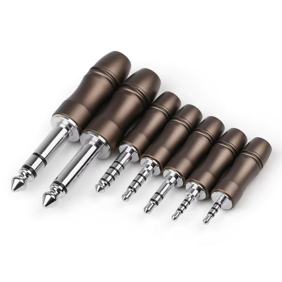 QYFANG Klinkenstecker Set rhodiniert in Silber mit 6,35 mm Mono, 6,35 mm Stereo sowie 4,4 mm, 3,5 mm und 2,5 mm Anschlüssen - Bild 3