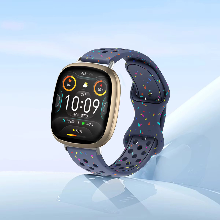 CAOWTAN Uhrenarmband Silikon, Bunt, Fitbit Versa 4 3 2 1 - Bild 3