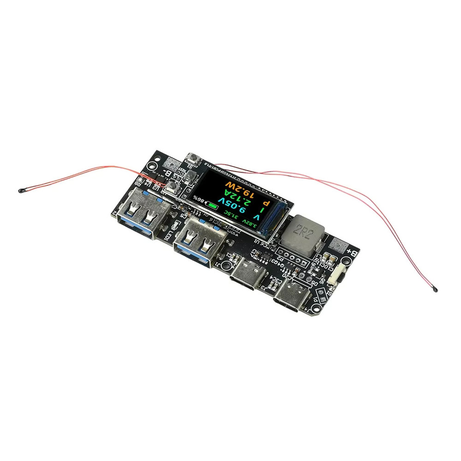 22,5W Multi-Protokoll Schnelllademodul für DIY Mobile Power Mainboard mit 0,96 Zoll TFT-Display und Temperaturkontrolle in Schwarz - Bild 2