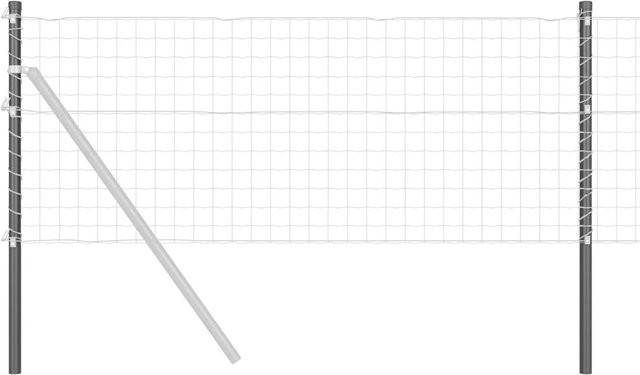 2er-Set vidaXL Zaunpfosten aus pulverbeschichtetem Stahl in Grau, Höhe: 50 cm - Bild 1
