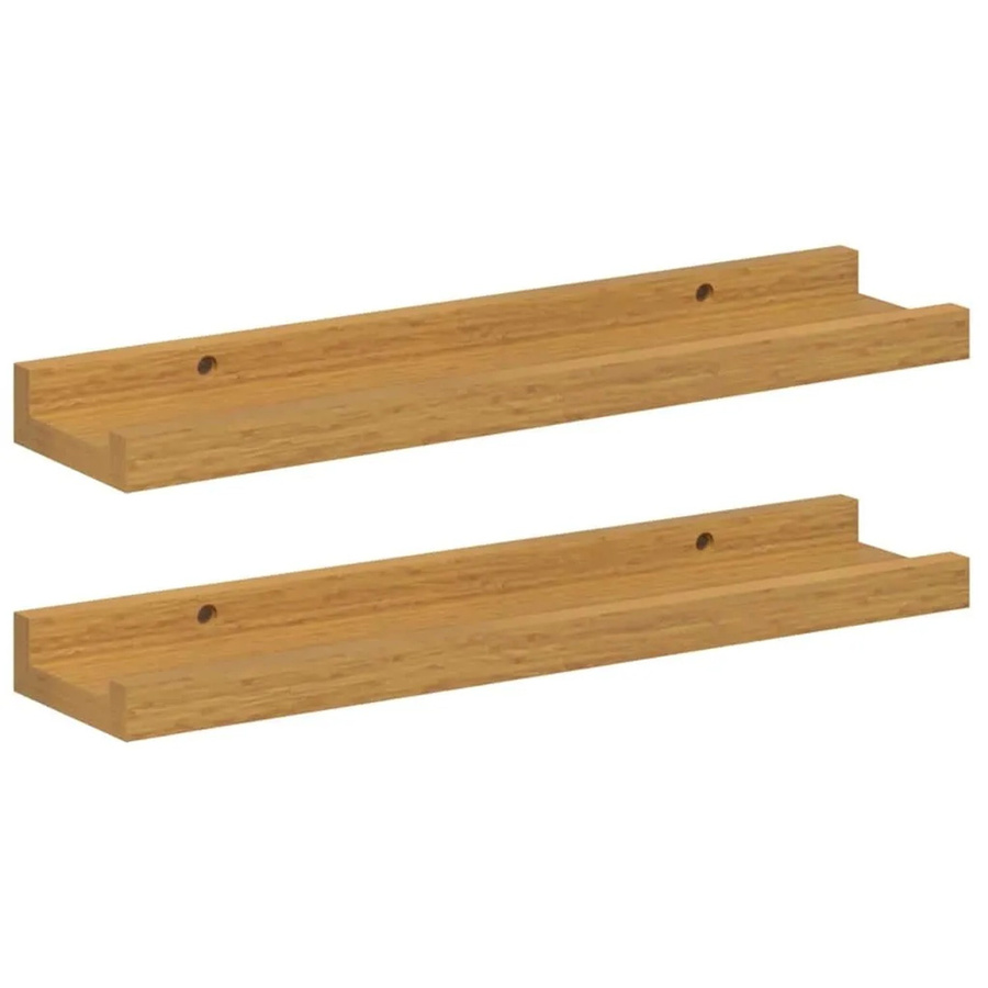 vidaXL Wandregal Set aus Holzwerkstoff in Beige, 2 Stück, B: 40 cm, H: 9 cm, T: 3 cm - Bild 2