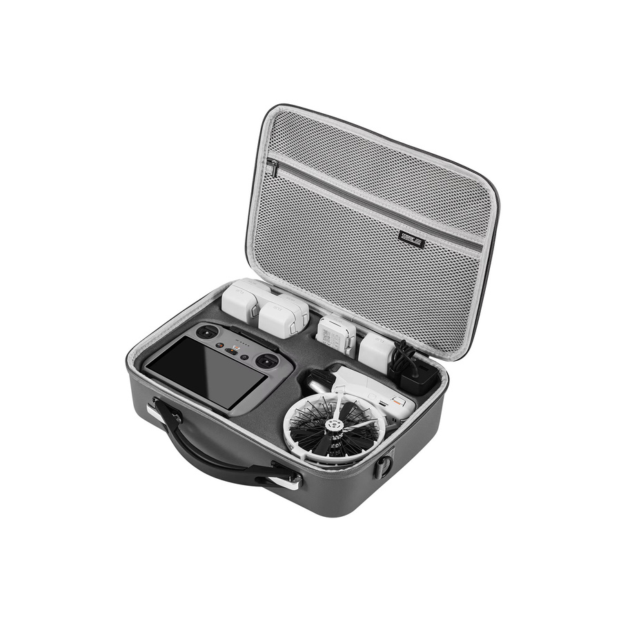 DJI Flip Fly More Combo Tragetasche aus PU-Leder in Grau für Zubehör, Akkus und Ladehub - Bild 5