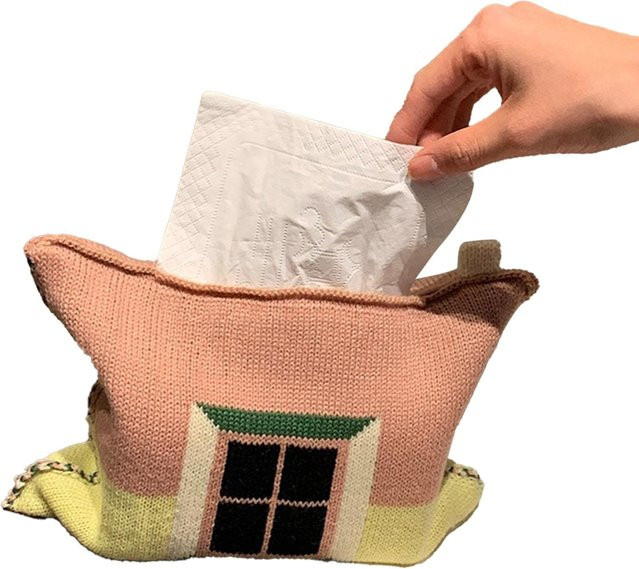 OutsideWorld Taschentuchbox aus gewebtem Baumwollgarn in Beige - Bild 1