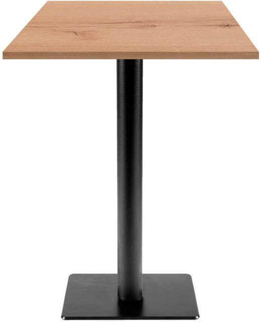 RestooTab Stehtisch Milan T quadratisch in Eiche Natur mit schwarzem Gestell, B/T/H: 60 x 60 x 113 cm - Bild 1
