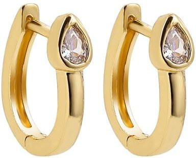 Creolen, Gold Farbe, Kristall, Damen - Bild 1