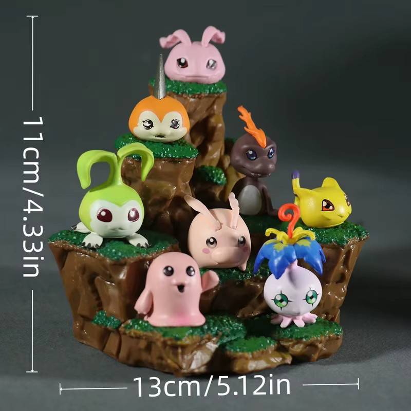 Bandai Cartoon Nette Digitale Baby Desktop Haustier Figuren, 8-teiliges Set, Bunt / Mehrfarbig, Kunststoff - Bild 2