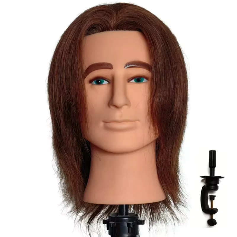 XCJIEN Schaufensterpuppenkopf Herren, 100 % Echthaar, 20,3 cm - Bild 3