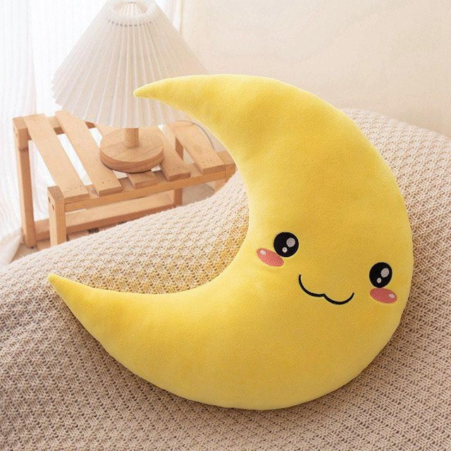 Lustiger Mond Plüschtier Weiches Wurfkissen 25cm - Bild 1