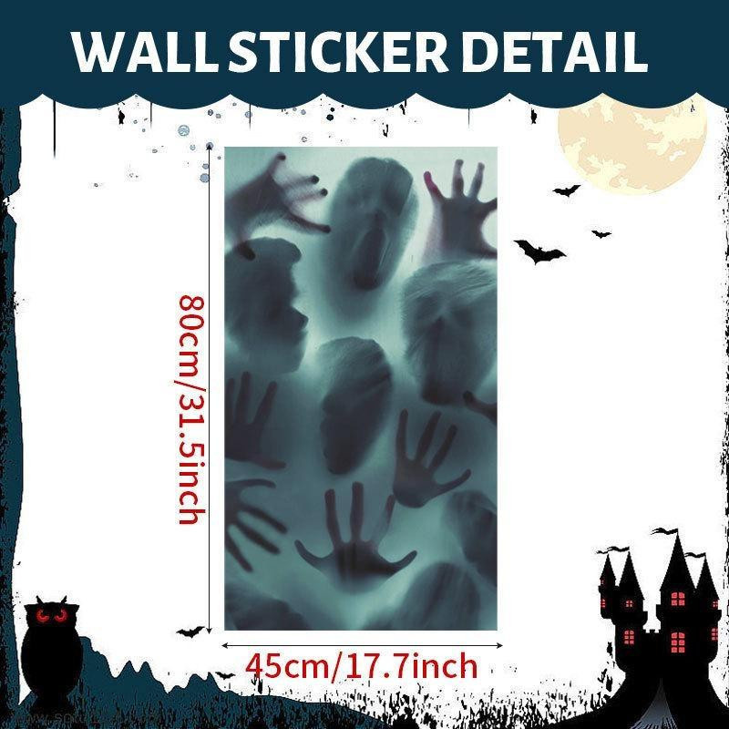 Halloween Horror Glasfensteraufkleber Flower 01 aus transparentem PVC für Party und Festival Deko - Bild 5