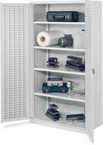 Kappes Schwerlastschrank OMT Mod. 41 in Grau mit Schlitzplatten und Türen, B/T/H: 100 x 60 x 195 cm - Bild 1