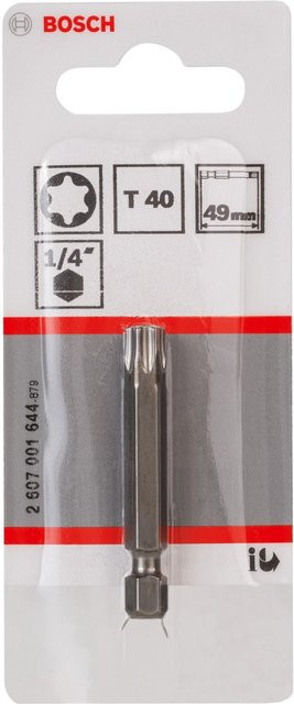 Bosch Schrauberbit T40 Extra Hard aus Edelstahl in Silber, Länge: 49 mm - Bild 2
