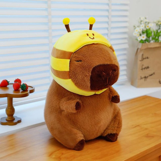 Yiran toy Kawaii Biene Capybara Plüschkissen, Kuscheltier, 50cm - Bild 1