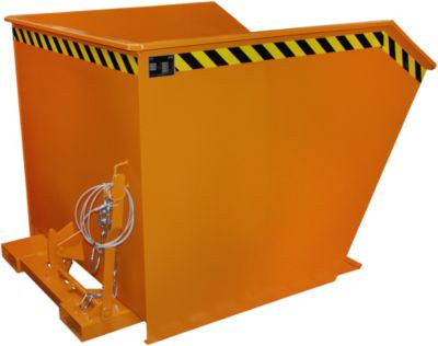 Bauer Kippbehälter Typ GU, 1500 Liter, orange, B/T/H: 128,0 x 109,0 cm - Bild 1