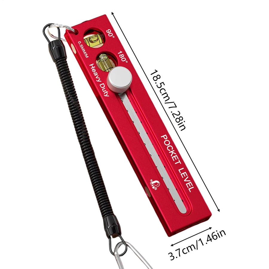 Präzisionslineal aus Aluminium mit T-Spur und Schiebestopp für Holzbearbeitung und Zimmerei, Rot - Bild 5