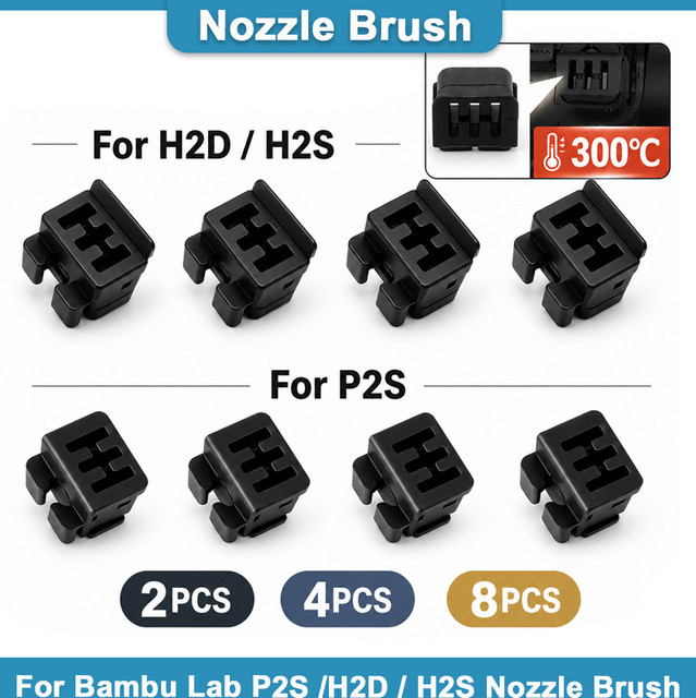 Bambu Lab Silikonbürste Düsenreiniger für H2D H2C und P2S Hotend-Reinigungswerkzeug - Bild 1