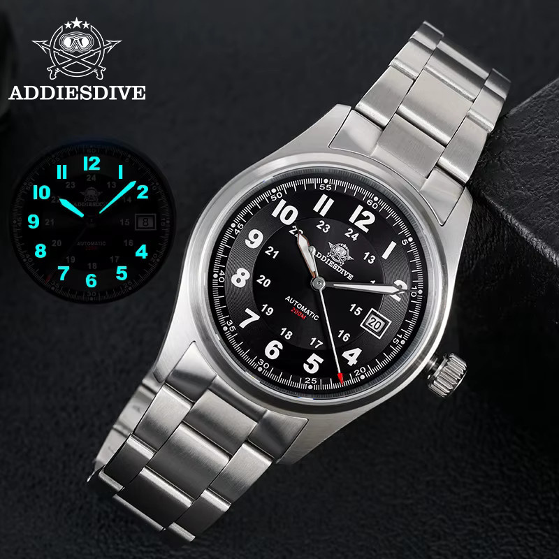 ADDIESDIVE Armbanduhr, Automatik, Edelstahl, 39 mm, Schwarz, Herren - Bild 4