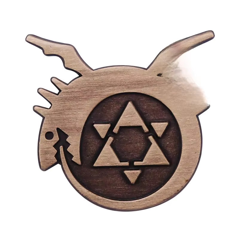 sudake Anstecknadeln Fullmetal Alchemist Sechseckiger Stern-Drachen-Symbol Emaille, Unisex - Bild 3