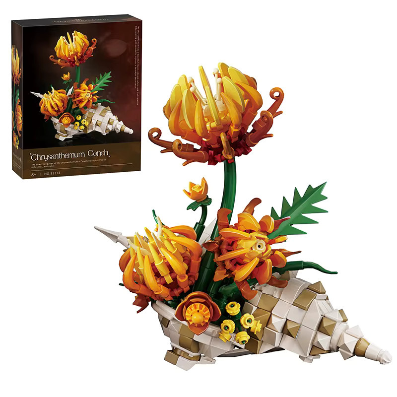 M MENBIS Chrysanthemen-Blumen-Baustein-Set, DIY Blumenkollektion, ab 8 Jahren - Bild 6