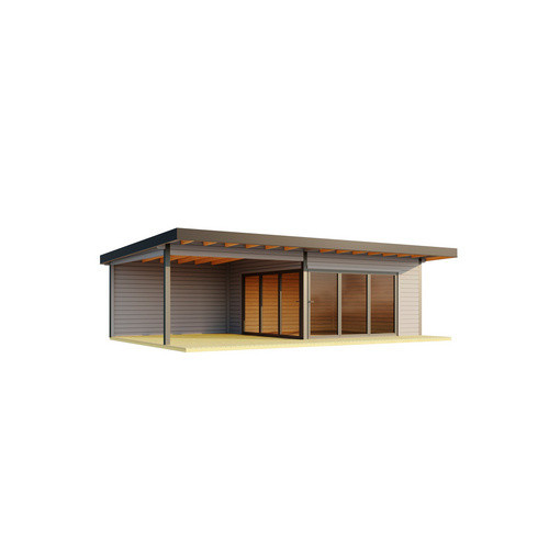 Lasita Holz-Gartenhaus Domeo 10 mit Pultdach in Lichtgrau, B/T/H: 450 x 450 x 258,4 cm - Bild 3