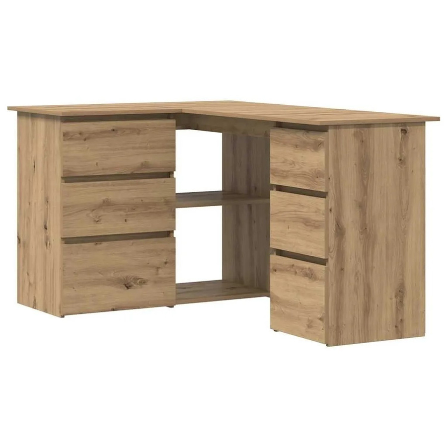 vidaXL Eckschreibtisch Artisan-Eiche in Braun, B/T/H: 145 x 100 x 76 cm - Bild 2
