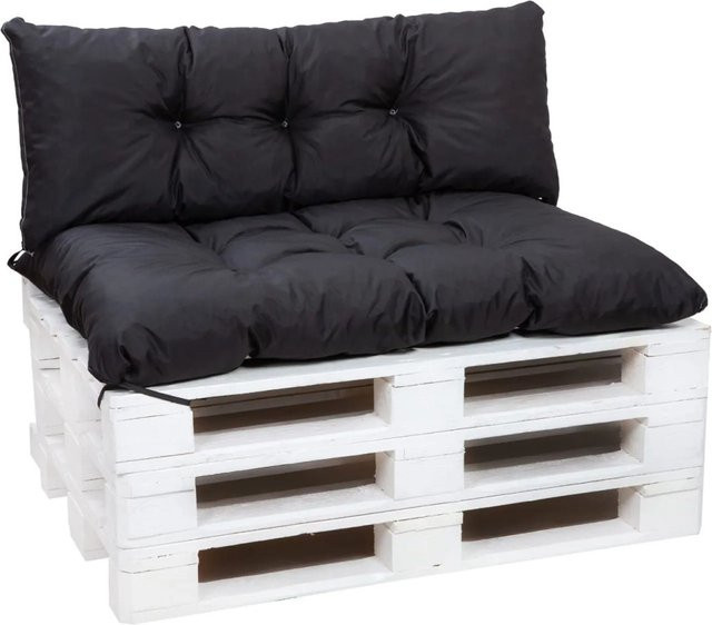Setgarden Palettenkissen Set mit Sitzkissen und Rückenkissen in Schwarz, B/T: 120 x 50 cm und 120 x 40 cm - Bild 1