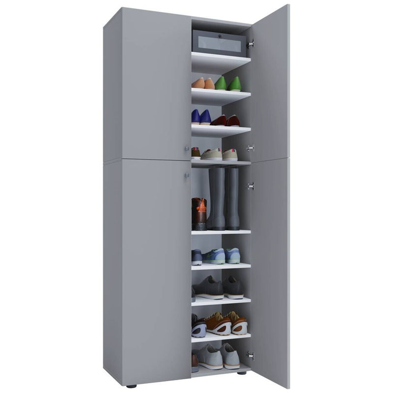VCM Schuhschrank Lona XXL in Grau mit modernem Design und Türen, B/H/T: 70 x 184 x 40 cm - Bild 3