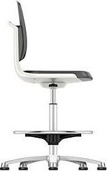 Arbeitsdrehstuhl Labsit von Bimos in Weiß mit Integralschaum und Gleitern, B/T/H: 45,0 x 42,0 x 52,0-77,0 cm - Bild 1