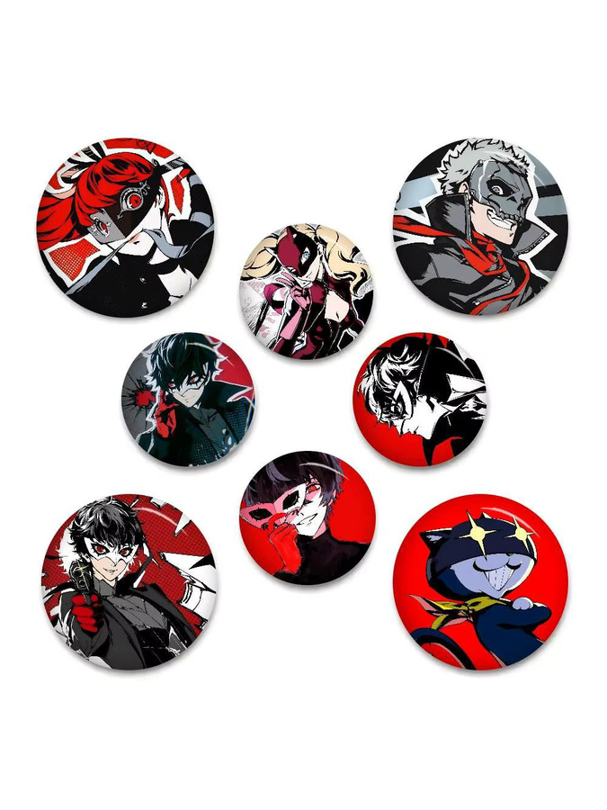 Mesuca Persona 5 Anstecknadel, rundes Metallabzeichen, Bunt / Mehrfarbig - Bild 7