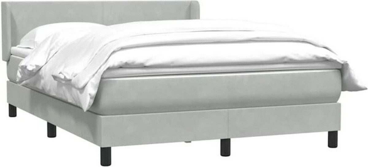 vidaxl Boxspringbett mit Matratze in Grau aus Samt, B/T/H: 160 x 220 cm - Bild 1