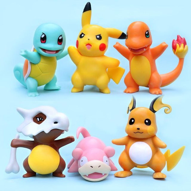 Pokémon Anime Figuren Glumanda Enton Schiggy, 6-teiliges Set, ab 14 Jahren - Bild 1