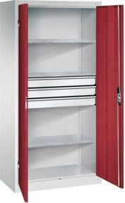 C+P Werkzeugschrank Acurado mit Schubladen und Türen, Grau-Rot, B: 195,0 cm, H: 93,0 cm, T: 50,0 cm - Bild 1