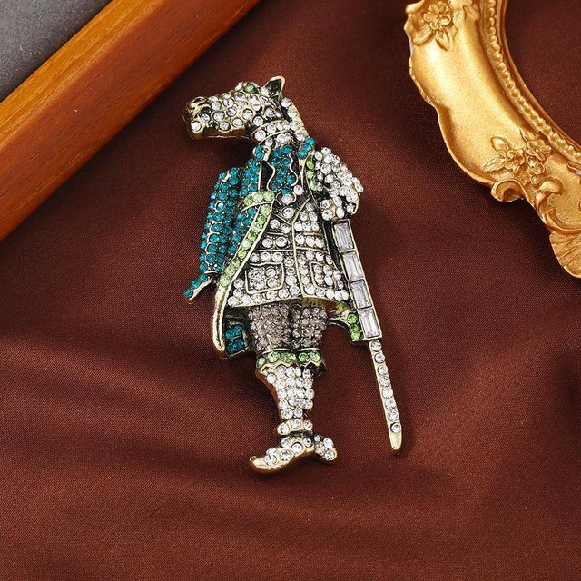 YIRAN Brosche Zentaur Ritter Schild Kristall, Unisex - Bild 1