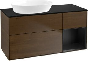 V&B Finion Waschtischunterschrank mit Wandbeleuchtung und Regal in Blau lackiert, Breite: 120 cm, Tiefe: 50,1 cm, Höhe: 50,1 cm - Bild 1