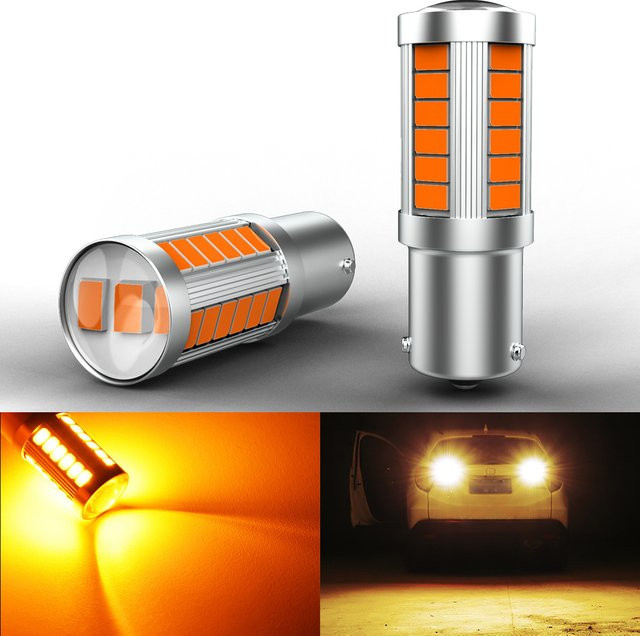 KaTur 2 Stück BAU15S PY21W LED-Autolichter Hochleistungs-DRL in Orange mit 1200Lm für Opel Astra, Corsa, Insignia, Mokka, Vivaro und Vectra - Bild 1